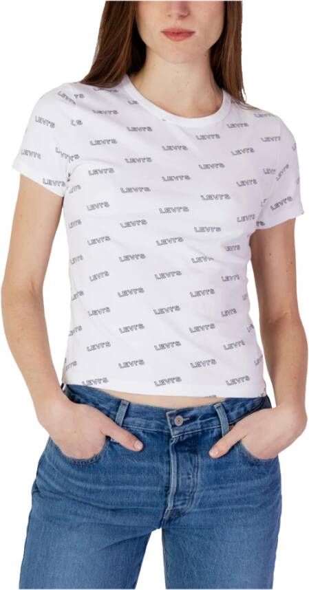 Levi's Witte Print T-shirt voor Vrouwen White Dames