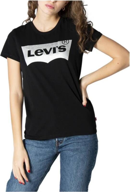 Levi's Shirt met ronde hals The Perfect Tee met logo in metallic-holoprint