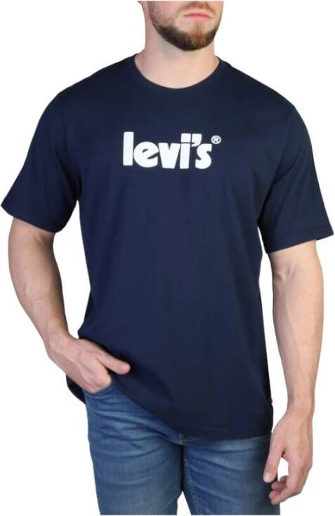 Levi's T-Shirts Blauw Heren
