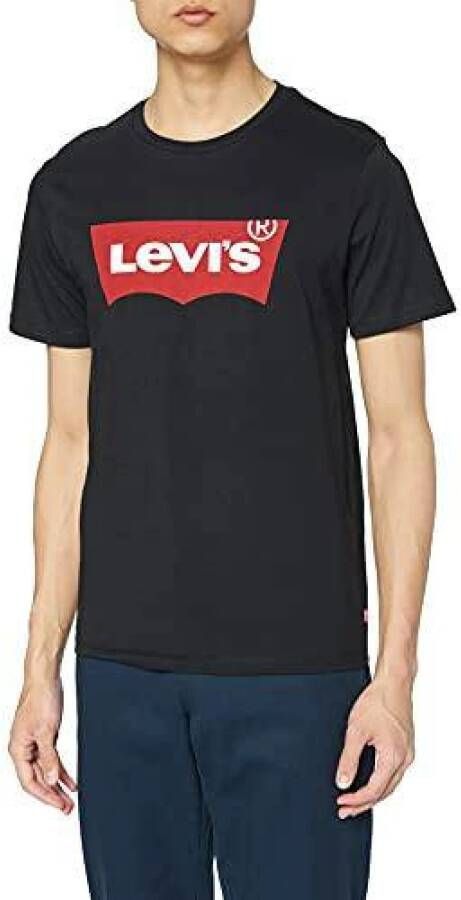 Levi's Iconisch Katoenen T-Shirt Zwart Rechte Pasvorm Korte Mouwen Black Heren - Foto 7