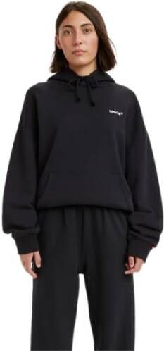 Levi's Zwarte Katoenen Sweater met Capuchon en Borduursel Black Heren