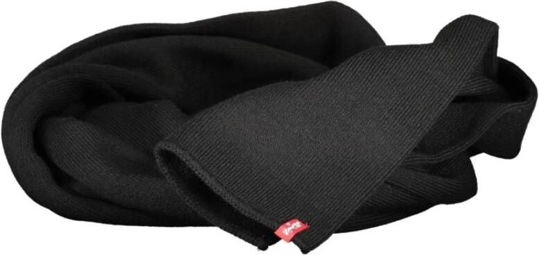 Levi's Stijlvol Zwart Acryl Logo Sjaal Black Heren