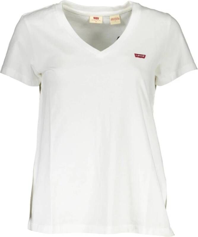 Levi's Witte V-hals T-shirt voor vrouwen Wit Dames