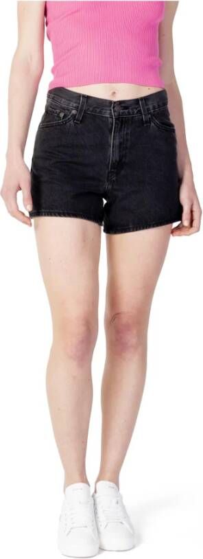 Levi's Zwarte Shorts voor Dames met Ritssluiting en Knoopsluiting Zwart Dames