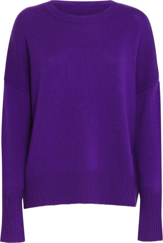 Lisa Yang Comfortabele Kasjmier Pullover met Ribbelontwerp Purple Dames