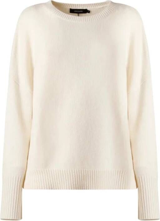 Lisa Yang Kasjmier U-Hals Sweater Wit White Dames