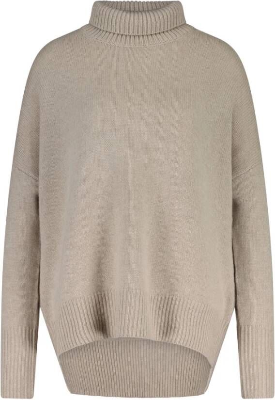 Lisa Yang Beige Kasjmier Gebreide Rolhals Sweater Beige Dames