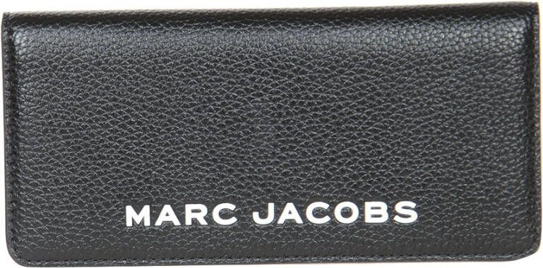 Marc Jacobs Stijlvolle leren portemonnee met iconisch logo Black Dames