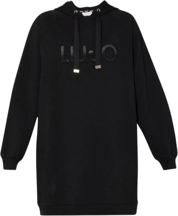 Liu Jo Comfortabele en stijlvolle hoodie jurk Black Dames