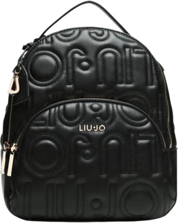 Liu Jo Stijlvolle en elegante damesrugzak met all-over logoprint Black Dames