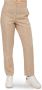 Liu Jo Gestreepte Linnen Blend Slim-fit Broek Beige Dames - Thumbnail 4