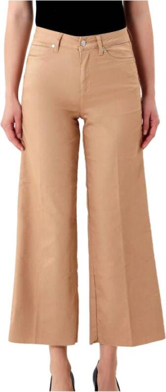 Liu Jo Beige Wijde Broek Beige Dames