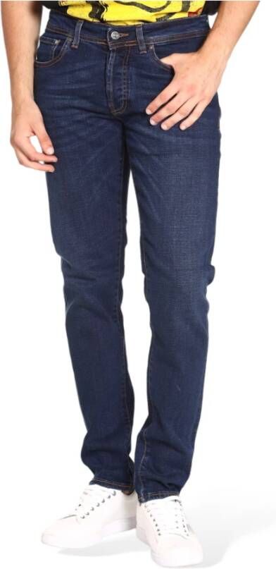 Liu Jo Blauwe Jeans met knoop en verborgen rits Blauw Heren