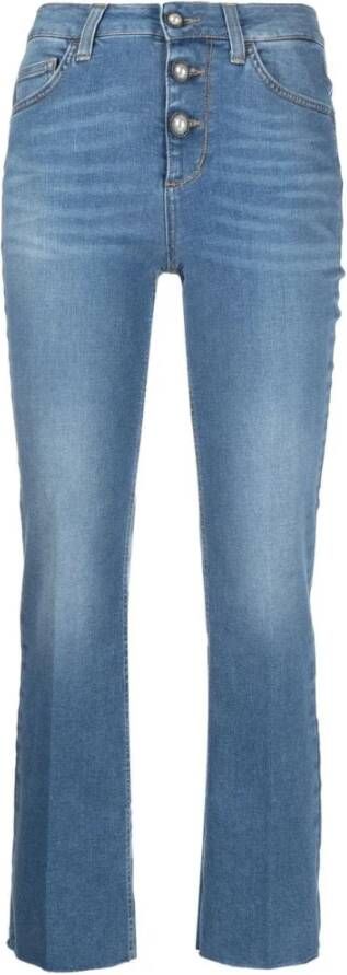 Liu Jo Blauwe Mid-Rise Slim-Fit Cropped Jeans Blauw Dames