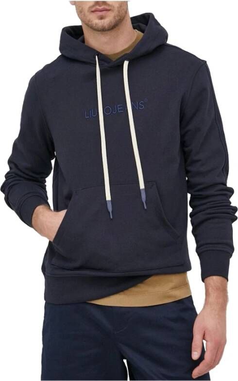 Liu Jo Blauwe Stijlvolle Heren Hoodie met Voorzak Blauw Heren