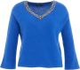 Liu Jo Blauwe V-hals Gebreide Kleding voor Dames Blauw Dames - Thumbnail 1
