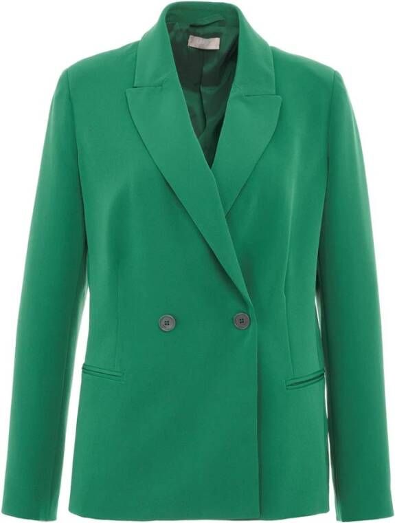 Liu Jo Stijlvolle Stretch Stof Blazer Green Dames