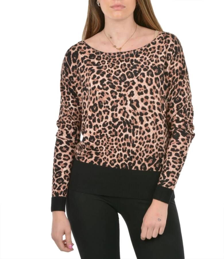 Liu Jo Dierenprint Trui Zomer Vrouwen Brown Dames