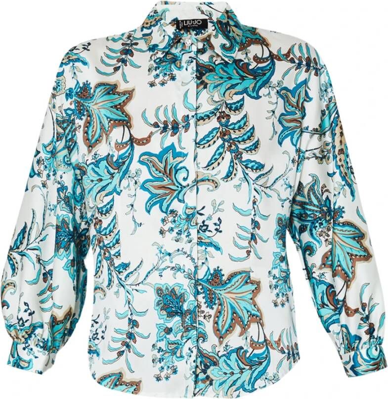 Liu Jo Stijlvolle Paisley Print Twill Overhemd Blauw Dames