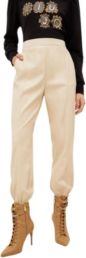 Liu Jo Moderne hoge taille broek Beige Dames