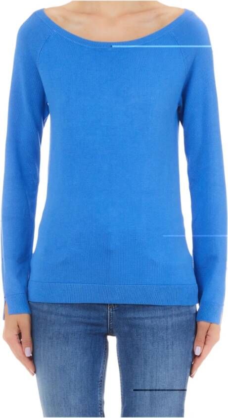 Liu Jo Elegante Rode Trui met Uitgesneden Motief Blauw Dames