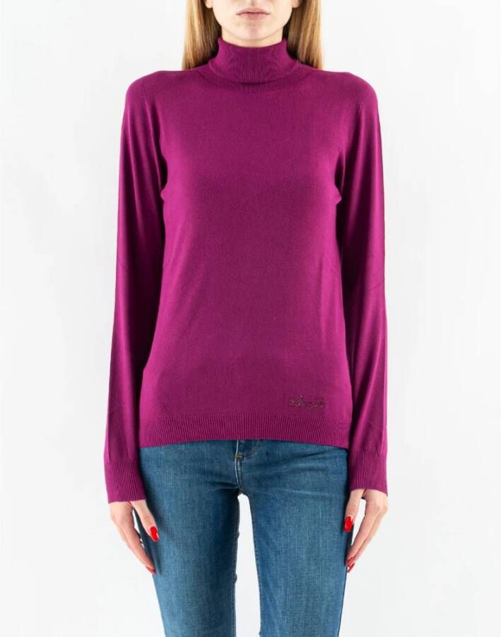 Liu Jo Trui met hoge hals en logodetail Purple Dames