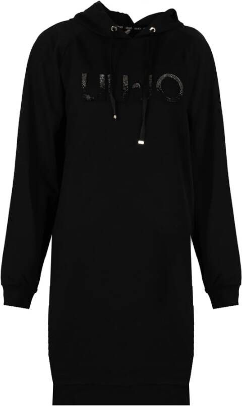 Liu Jo Comfortabele en stijlvolle hoodie jurk Zwart Dames
