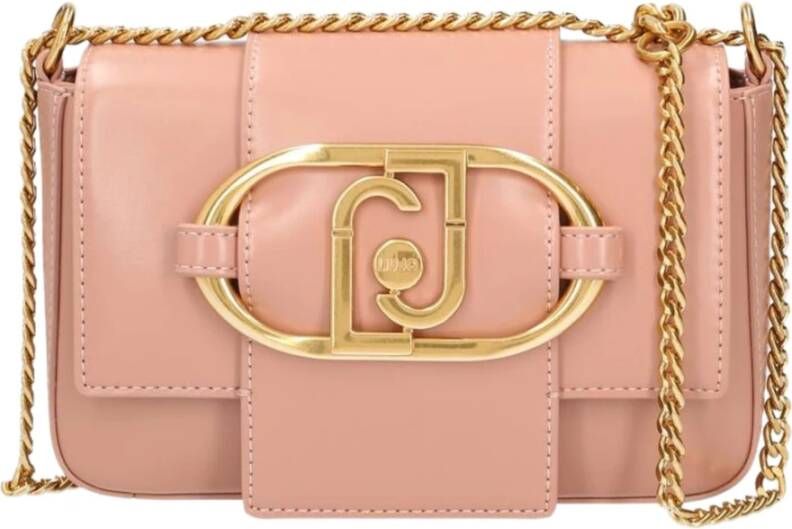 Liu Jo Zachte perzik schoudertas met maxi logo Beige Dames