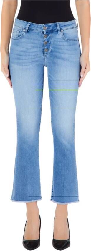 Liu Jo D Fly HW Bottoni Cropped Jeans Blauw Dames
