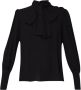 Liu Jo Elegante zwarte blouse met pofmouwen en hoge kraag Black Dames - Thumbnail 1