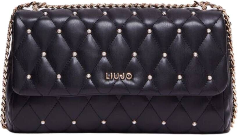 Liu Jo Gewatteerde zwarte crossbody tas met kettingriem Black Dames - Foto 2