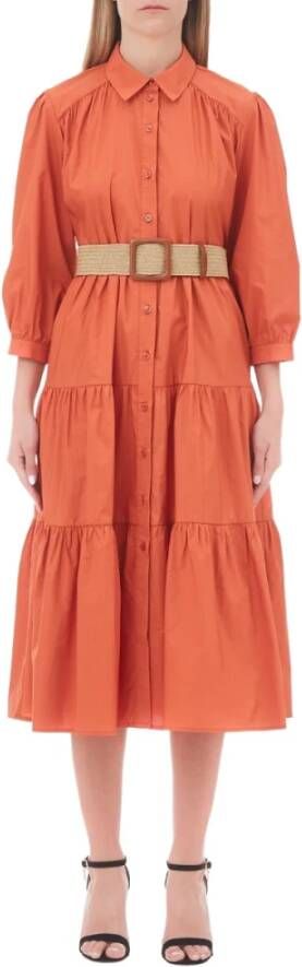 Liu Jo Dag Midi -jurk Oranje Dames