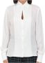 Liu Jo Dames Satijnen Overhemd met Tonal Jacquard Logo White Dames - Thumbnail 2
