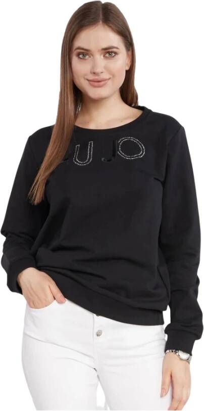 Liu Jo Dames Sweatshirt met Strass Logo op de Borst Black Dames