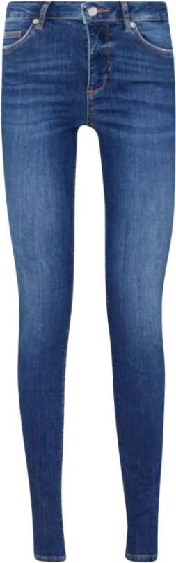 Liu Jo Hoge Taille Skinny Jeans met Gebruikt Effect Blauw Dames