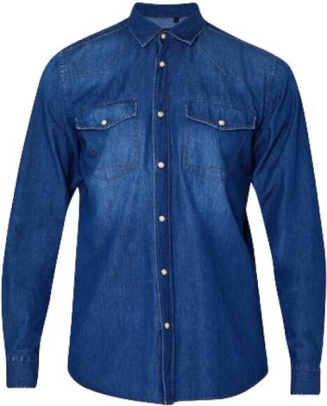 Liu Jo Donker Denim Shirt voor Heren Blauw Heren