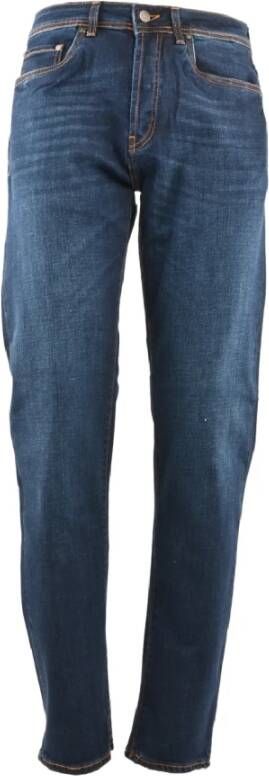 Liu Jo Donkere Wassing Straight Jeans Blauw Heren