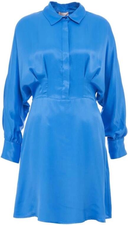 Liu Jo Viscose jurk met satijnen finish Barby blauw