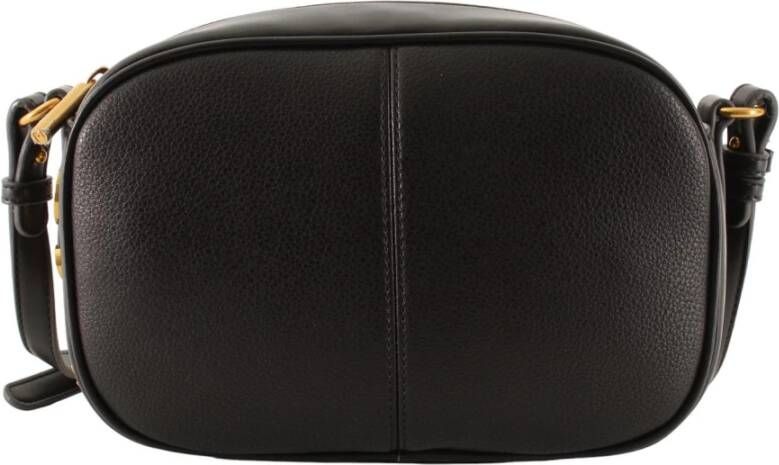 Liu Jo Ovale Camera Case Schoudertas in Zwart Saffiano Eco-Leer Black Dames