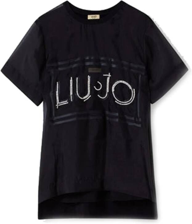 Liu Jo Edgy Tekstprint T-Shirt Zwart Dames