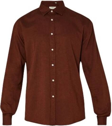 Liu Jo Elegante Casual Overhemd met Italiaanse Kraag Bruin Heren