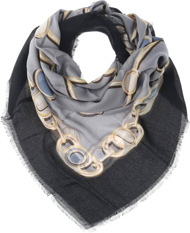 Liu Jo Elegante Zwarte Canvas Sjaal Zwart Dames