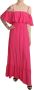 Liu Jo Donker Fuchsia Off Shoulder Maxi Jurk Pink Dames - Thumbnail 1