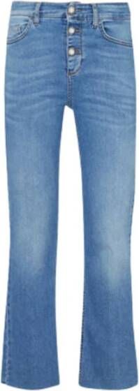 Liu Jo Cropped Denim Jeans met elastische inzet Blue Dames