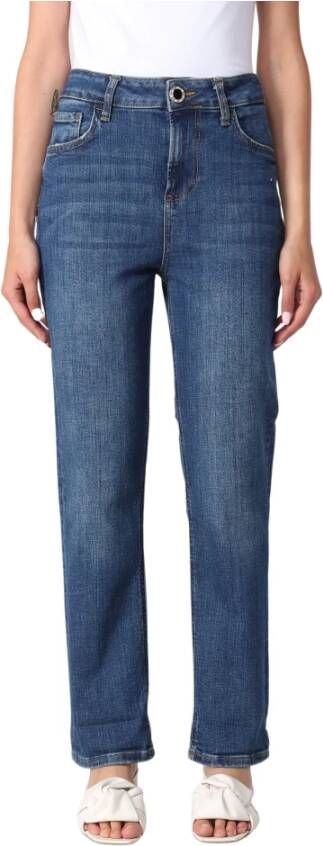 Liu Jo Flatterende Straight Jeans voor Vrouwen Blauw Dames
