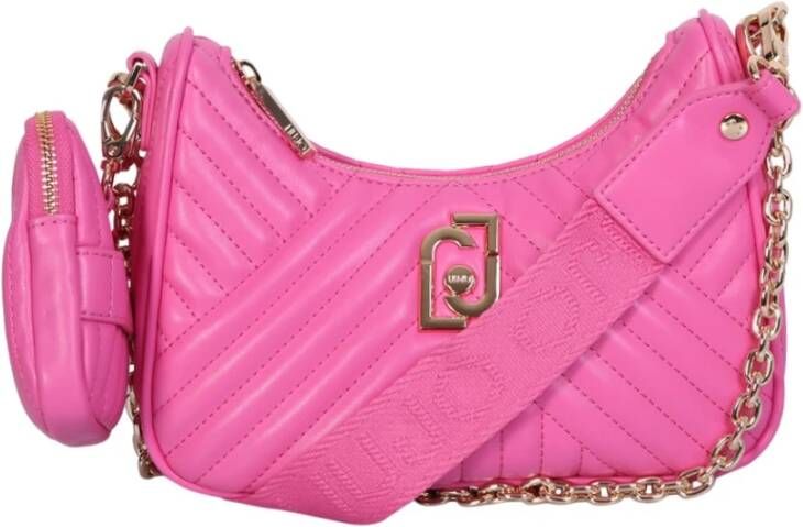 Liu Jo Fuchsia Chevron-Quilted Crossbody Tas Roze Dames