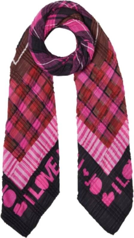 Liu Jo Fuxia Geruite Sjaal Origineel Product Pink Dames