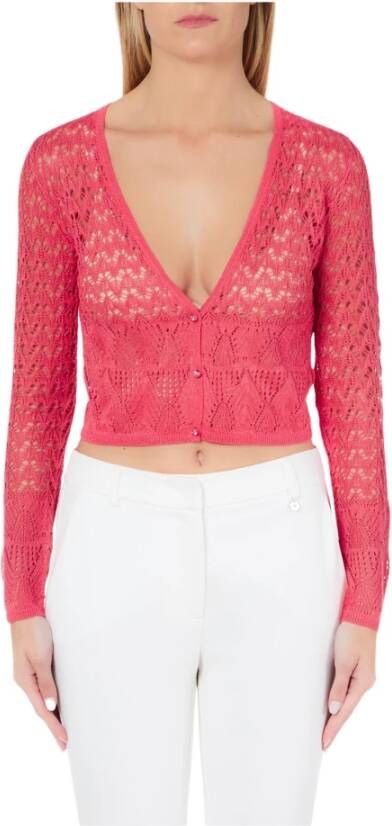 Liu Jo Gebreide Cardigans voor Vrouwen Roze Dames