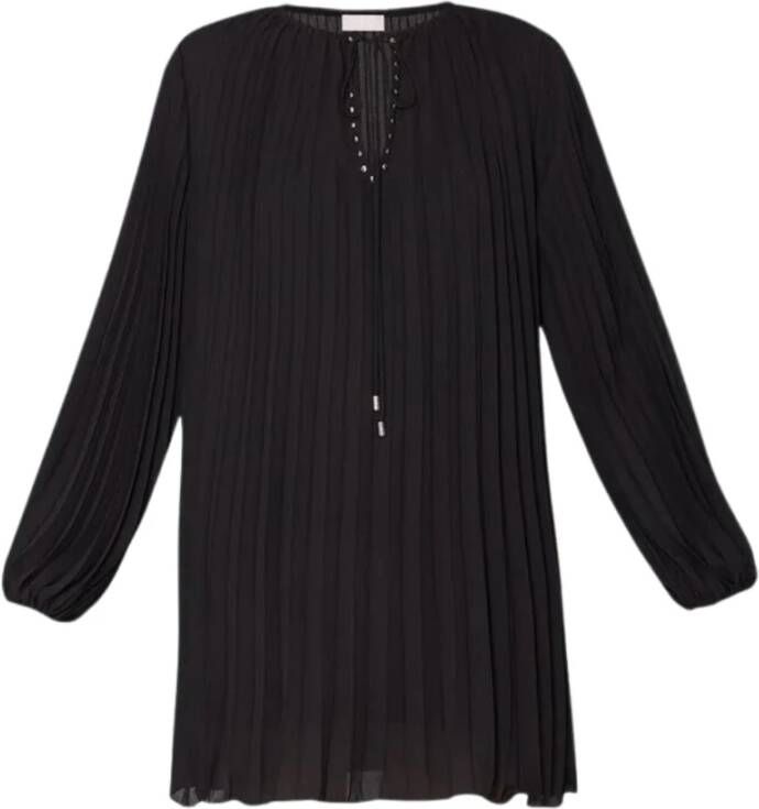 Liu Jo Plisse+Studded Jurk Day Dresses Collectie Black Dames