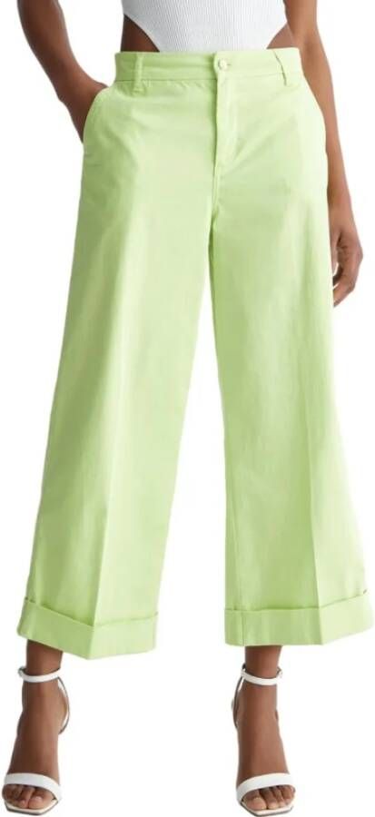 Liu Jo Groene broek met uitlopende pijpen Green Dames